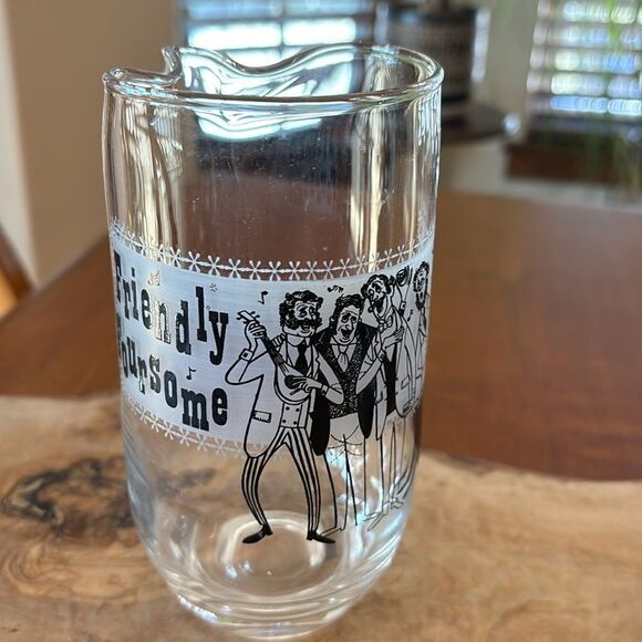 RARE Vintage Friendly Foursome Glassware 3 Piece Cocktail Set Barbershop Quartet - Picture 2 of 11